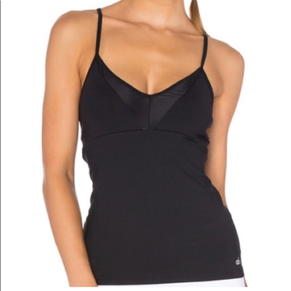 Alo Linear Bra Tank w/ Sheer Panels  SZ XS